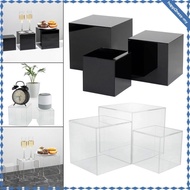[Happi2nessMY] 3Pcs Acrylic Cube Display Storage Boxes 4" 5" 6" Cube Cupcake Stands for Photography