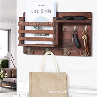 Wall-Mounted Household Wall Living Room Wooden Storage Key Holder Magazine Storage Rack Home Furnish