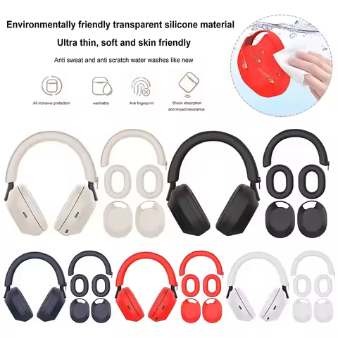 Headphone Protective Case Headset Headbeam Sleeve for Sony WH-1000XM5 Headphones Silicone Earmuff Sh