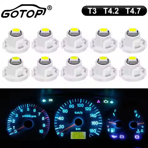 10x T3 T4.2 T4.7 Led Bulb Car Board Instrument Panel Lamp 3030 Chips Auto Interior Side Light Dashbo