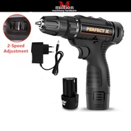 12V Li-Ion Lithium Rechargeable Battery Power Cordless Driver Drill Screwdriver Tools Machine Dual Speed