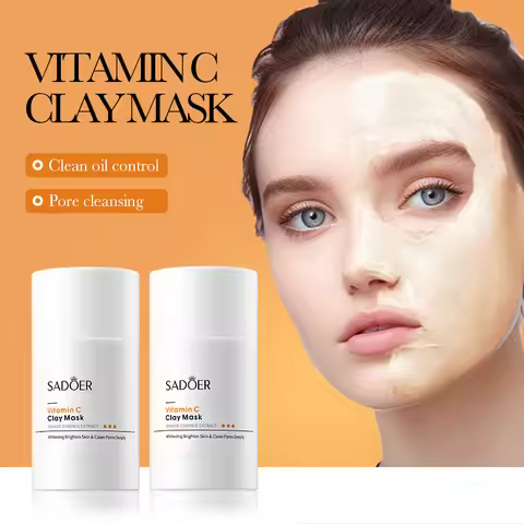 SADOER Vitamin C Solid Facial Mask Clay Mud Masks Stick Pore Cleaning Remove Blackhead Whitenting Mo