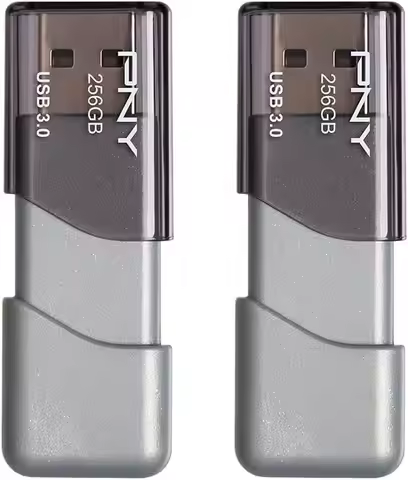256GB USB 3.0 Flash Drive, Silver, Pack of 2 - Fast Transfer for Movies & Files