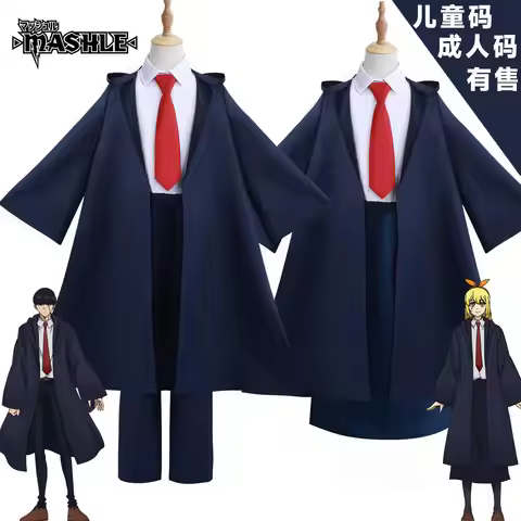 Mashle: Magic and Muscles Cosplay Costume - Easton Academy Uniform with Blue Cloak, White Shirt & Re