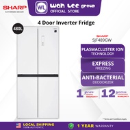 Sharp 480L 4-Door Multi-Door Refrigerator SJF489GW - J-Tech Inverter Plasmacluster Ion Technology &