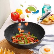 Japan SARA Marble Stone Coating Non-Stick Frying Pan & Wok/ Stir-Fry Pan /Cooker Wok /Kuali Pemasak
