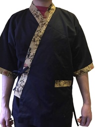 Chef Coat Jacket Kimono Sushi Restaurant Bar Japanese Clothes Uniform 5 size Unisex