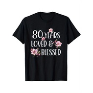 Cherry Blossom 80th Birthday Celebration Tee, Soft Cotton, Fun & Creative Design, Perfect Gift for M