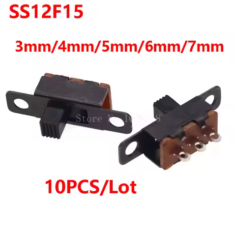 10PCS/Lot 50V 0.5 A SS12F15 Mini Size Black SPDT Slide Switch for DIY Power Electronic Projects G6 1