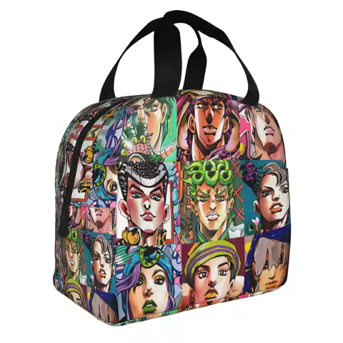 JoJo Bizarre Adventure Japan Anime Insulated Lunch Bags for Women Manga Japan Portable Thermal Coole