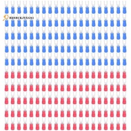 200pcs 16-14 AWG Red Blue Wire Connector Insulated Fork Terminal #4