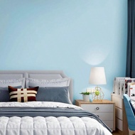 1 Roll Of Self-Adhesive Simple Light Blue Wallpaper Solid Color Fashionable Macaron Wallpaper Thicke