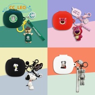 For EarFun Air Pro4 Case Cartoon Coffee Bear Keychain Pendant EarFun Air Pro4 Silicone Soft Case Cut