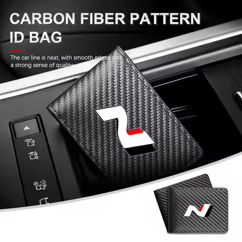 Car Credit Driver License Business Carbon Card Holder Wallet For Hyundai N Line Tuscon NX4 I20 I30 I