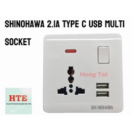 Shinohawa 2 x 2.1A USB Socket 13A Universal Wall Switch Socket