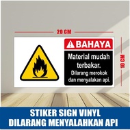 K3 SIGN STICKERS DANGER SIGN STICKERS LIGHT UP TO FIRE EASY TO BRUSH MATRIAL/ | UK 20 X 10 CM | -