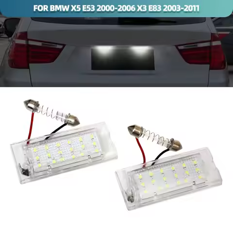 2PCS CANbus Car LED Number License Plate Light For BMW Car E53 X5 1999-2003 E83 X3 03-10 Bulbs 18Led