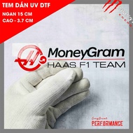 MoneyGram Haas F1 Team sticker. UV DTF material