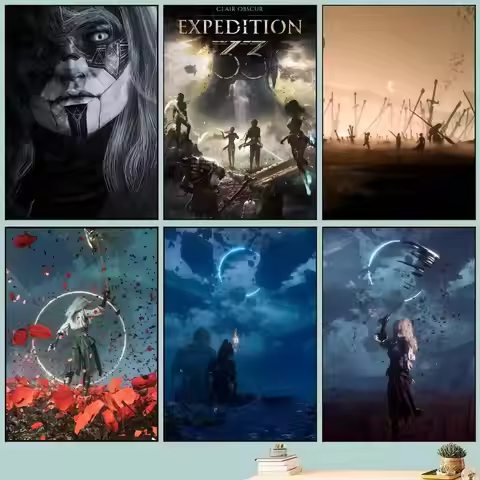1pc Game Clair O-Obscur E-Expedition 33 Poster Self-adhesive Art Waterproof Paper Sticker Coffee Hou