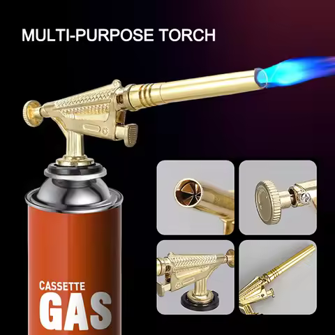 Butane Gas Bottle Torch Piezoelectric Ignition Torch LPG Propane Handheld Copper Torch Burner Outdoo