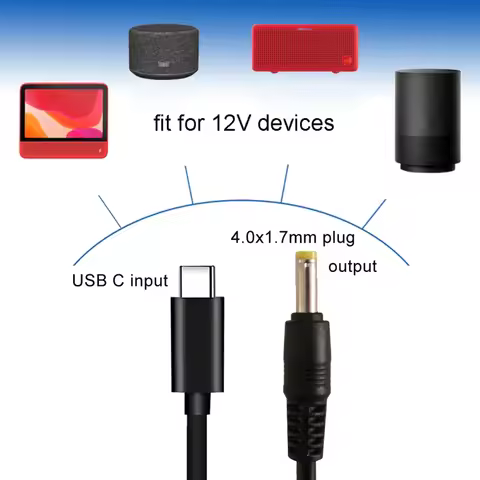 JORINDO PD tricks 12V fast charge charging cable for Router, tablet, Tmall wizard,TypeC to 4.0*1.7 3