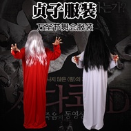 [Ready Stock] Sadako Clothes Halloween Ghost Costume Script Kill npc Female Ghost Red Clothes Horror