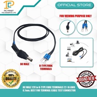 PC FIRST DC MALE 12V to U-TYPE FORK TERMINALS 22-16 AWG 0.7mm, BEST FOR TERMINAL CABLE TEST CONNECTO