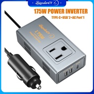 LST 175W Car Power Inverter 220V Converter DC 12V to AC220V Car Plug Adapter Outlet Charger with 1*AC Port 2*USB and 1*Type C