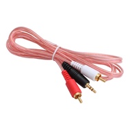 ถูกที่สุด! สาย 2RCA-1TR Stereo หัวทอง แบบใส ยาว 1.5 เมตร แพ็คถุงละ 1 เส้น สาย 1 ออก 2 สาย AV 3.5 mm 