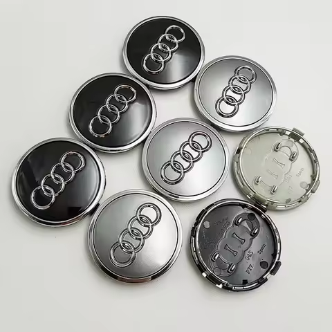 4pcs 61mm Black Grey Car Styling Badge Wheel Center Hub Cap Rim Caps For Audi Emblem 4M0601170JG3 A4