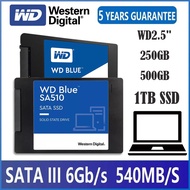 【จัดส่งในพื้นที่】WD SSD Blue250GB/500GB/1TB,2.5กิกะไบต์/วินาที3D NAND SATA3 SSD สีน้ำเงินพีซีภายใน SSD รับประกัน 3 ปี