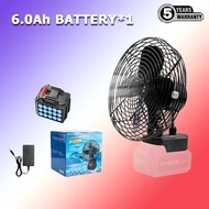 พัดลมไร้สายพกพา DEWEI 8 นิ้ว แบตเตอรี่ 9999mAh 48V ชาร์จ USB สำหรับแคมปิ้งกลางแจ้งและใช้ในบ้าน | 8-I