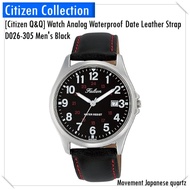 [Citizen Q&amp;Q] Watch Analog Waterproof Date Leather Strap D026-305 Men's Black[Direct From Japan]