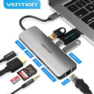 Vention USB type c 9合一 HUB 多 USB 3.0 HDMI 轉接器底座適用於 MacBook Pro 配件 USB-C Type C 3.1 分路器 3 連接埠 USB C H