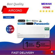 [SARAWAK]Mewah Home_Panasonic_PU_Inverter_R32 Wall Mount Aircon(1Hp,1.5Hp,2Hp,2.5Hp)_松下冷气_Ready Stock + Fast Shipment