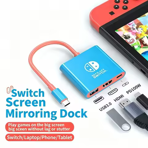 3-in-1 Type-C Docking Station for Nintendo Switch 2 NS2 4K HDMI 100W PD USB 3.0 Portable TV Adapter