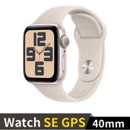 Apple Watch SE 2023 GPS 40mm 星光鋁錶殼配星光運動錶帶(S/M)