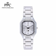 นาฬิกาข้อมือผู้หญิง นาฬิกา หน้าปัด แบรนด์ PPC FONTAINEBLEAU  หรูหรา พรายน้ำสายสแตนเลสประกัน1ปี PPC-D