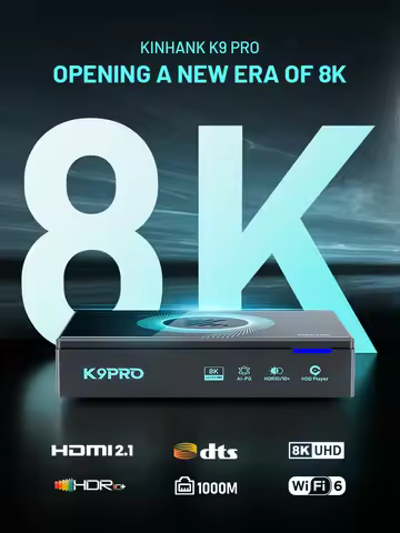 Kinhank Super Console K9PRO Android TV 12.0 Box for 8K@60FPS With Poster Wall WIFI6 HDR10+ HLG Plug 
