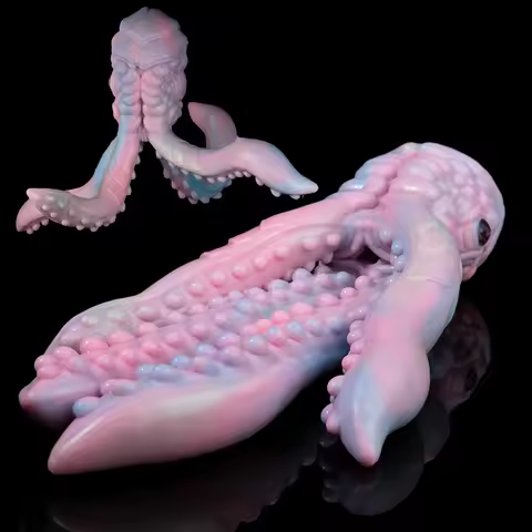 GEEBA Colorful Fantasy Siliocne Male Masturbator Pocket Pussy Man's Onahole With Four Long Anal Plug