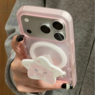 Transparent Transparent Pink Star Girl Magnetic Bracket Shock-resistant Suitable for iPhone 18Pro 17