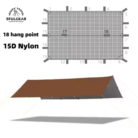 3F UL GEAR Tarp 15D Ultralight Camping Tarp Tent Shelter 1 Person Waterproof UV Hiking Flysheet Outd