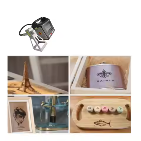 maxwave laser marking machine 30w-50w portable on metal cup pens powerbank QR code marking quick and