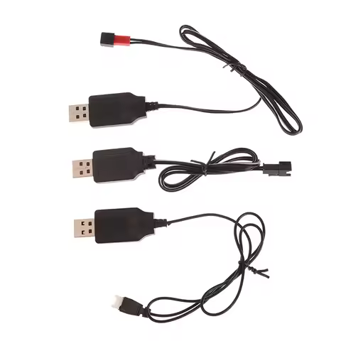 1pc 3.7V Battery USB Charger SM JST 2P MX2.0-2P X5 3.5MM 2.5MM For RC Helicopter Quadcopter Toys Car