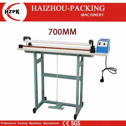 HZPK Foot Pedal Impulse Sealer Packing Machine Heat Bag Sealer Stand Floor Type Plastic Bag Sealing 