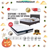 10inch Euro Top Pocketed Spring With Latex Mattress + Bedframe (10 Years Warranty)
