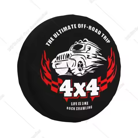4x4 Overland Vehicle Tire Cover 4WD 4x4 Trailer Spare Wheel Protector for Mitsubishi Pajero 14" 15" 