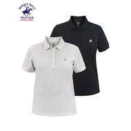 Beverly Hills Polo Club Women’s Cotton Spandex Pique Polo Shirt in White&Black REN1755BSC