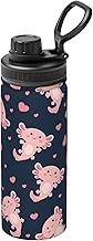 Cute Axolotl 18oz Sports Insulated Water Bottle Double-Wall Vacuum Stainless Steel Reusable Leak & S