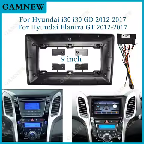 9 Inch Car Frame Fascia Adapter Android Radio Dash Fitting Panel Kit For Hyundai i30 GD Elantra GT i